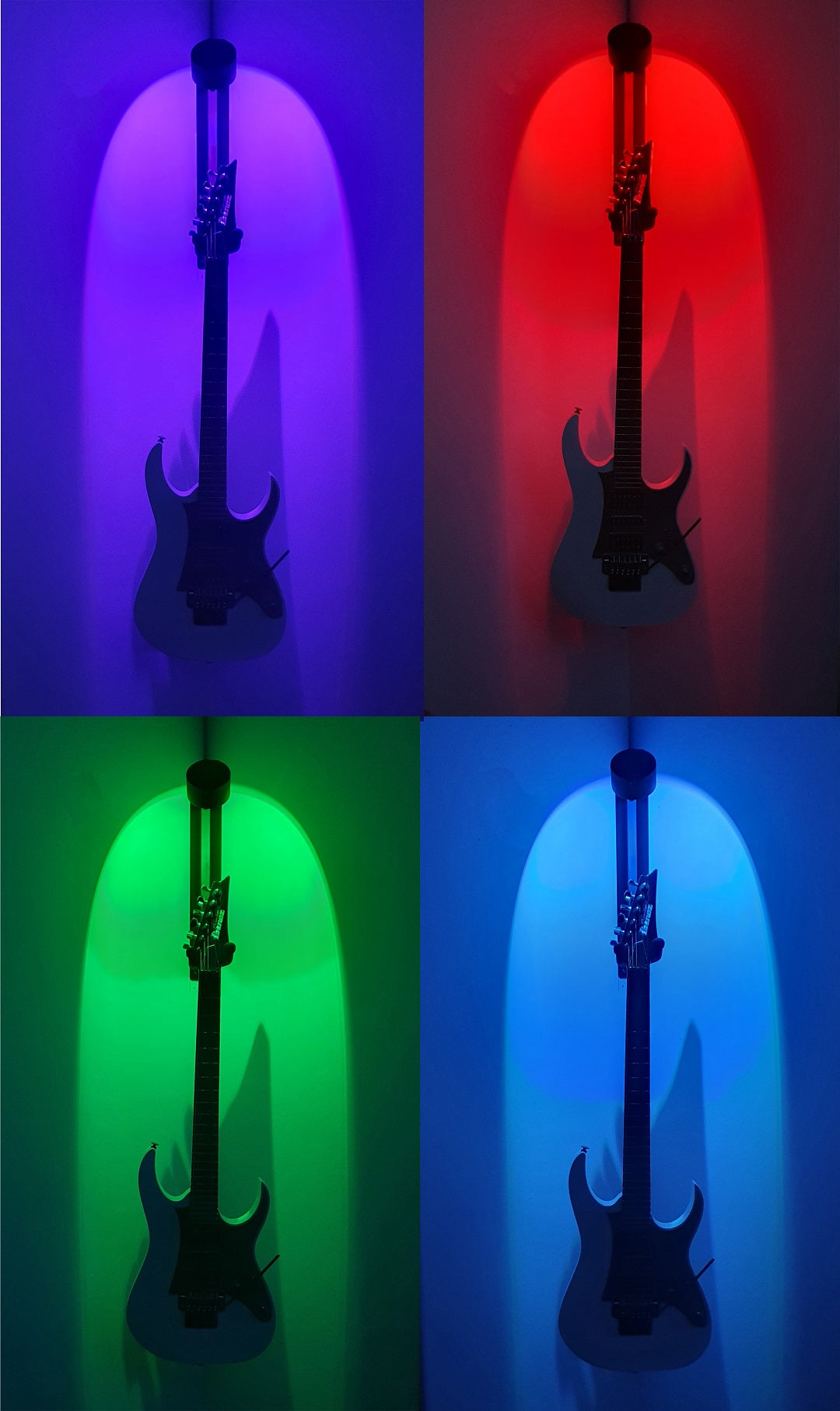 Gitarren-Eckhalter mit LED - Alternative Farbausführung